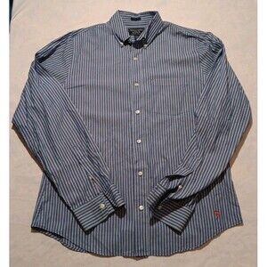 Abercrombie & Fitch Button Down Shirt Muscle Mens XL Blue Stripe Long Sleeve